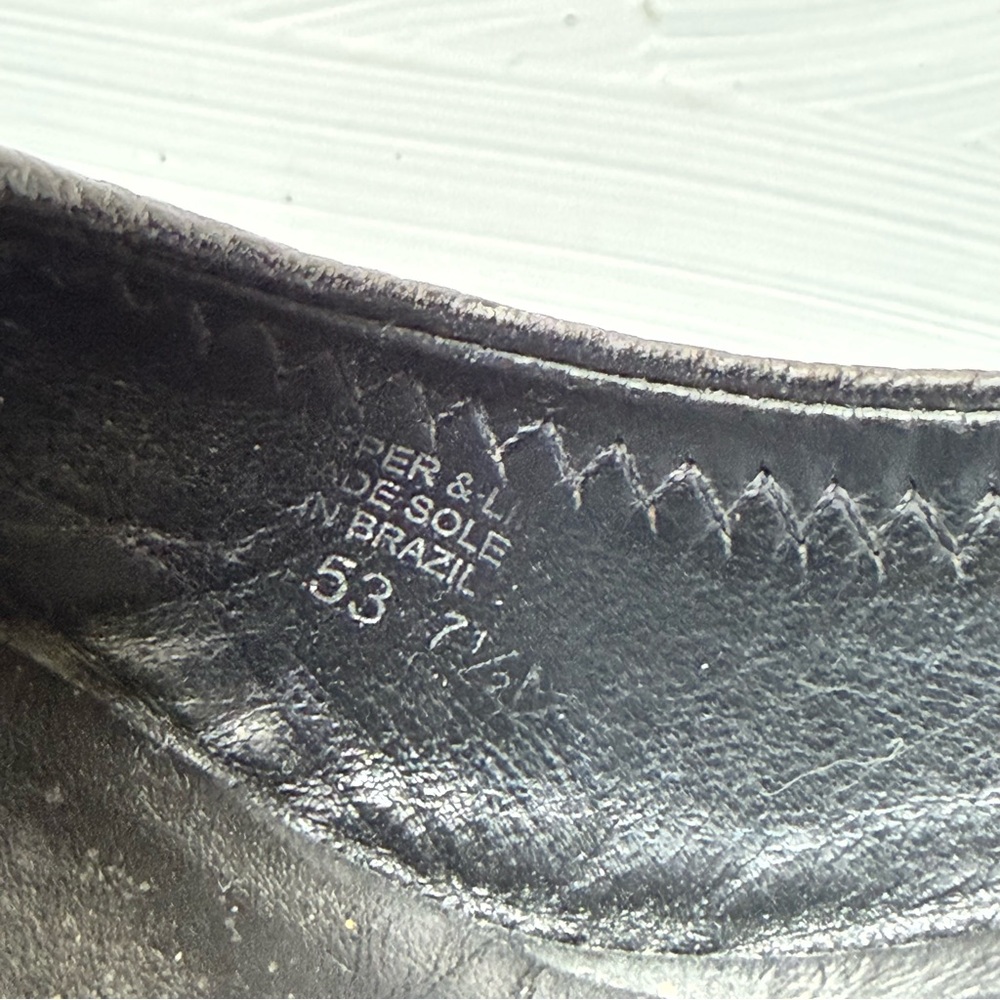 TORY BURCH BENTON LOGO PEEP TOE WEDGE HEEL PUMP SZ 7.5 M BLACK PRE-OWNED - Picture 8 of 8